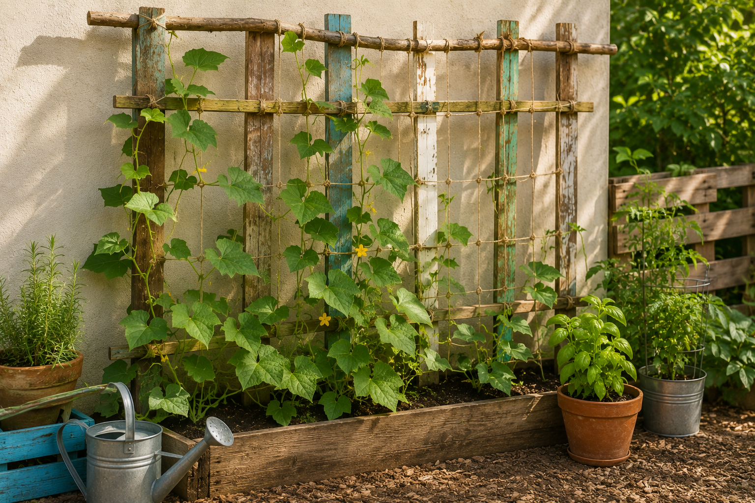 Building a Simple Trellis from Reused Materials